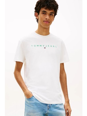 Tommy Hilfiger Tjm Normal Kesim Lineer Logolu Erkek Yeşil T-Shirt DM0DM20744L5Y