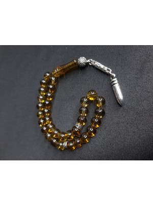 Mryart Bal Peteği Rengi Metal Detaylı 33 Lük Tesbih