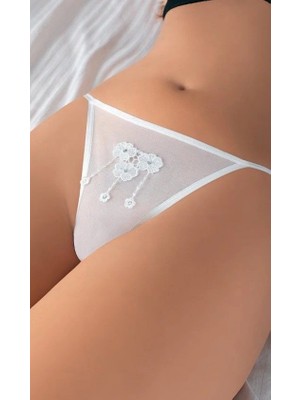 Nightlight 9185 Taşlı Saçak Dantelli Tanga