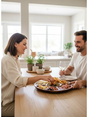 Akayev Akasya 5 Bölmeli 30 cm Dönerli Sunum Tabağı