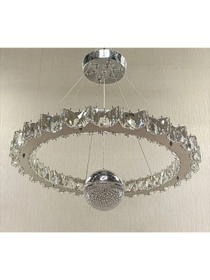 Kafkas Kristal Taşlı Yıldız 3renk Toplu Modern LED Avize