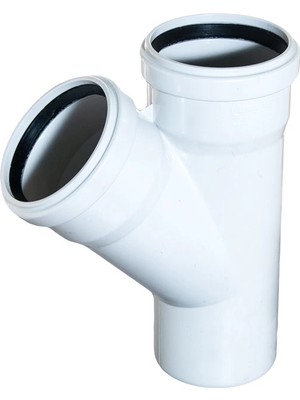 Belle Fusion Mey Ithalat® Pvc Atık Su Borusu 75X50 Tek Çatal 45 Derece 10 Adet