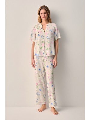 Suwen Magnolia Gömlek Yaka Pijama Takımı