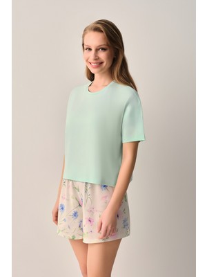 Suwen Magnolia Tişört Şort Pijama Takımı