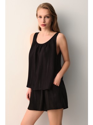 Suwen Cream Atlet Şort Pijama Takımı