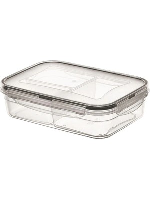 Mey İthalat Mey Ithalat®  3 Bölmeli Kilitli Kapaklı 1 Litre Erzak Saklama Kabı LC-510