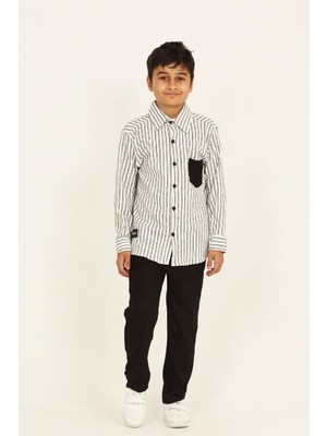 Modanino Erkek Çocuk Gömlekli Takım (Bürümcük Üst+Ottoman Pantolon) 3-12 Yaş 12419HC