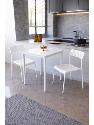 Flinder 2li Mutfak Seti Mutfak Masa ve Sandalye Seti Balkon Masası Cafe Seti