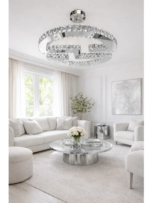 Kafkas 65LİK Aurora Gümüş Prestige Kristal Avize