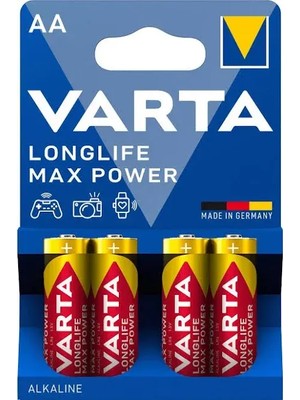 Varta Longlife Max Power Aa Alkalin Kalem Pil, Lr6, 1,5V, 4'lü