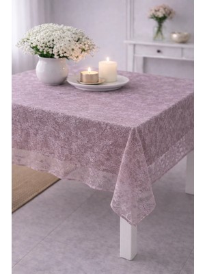 Home Fiskos Desen Ince Dantel Masa Örtüsü 150X150 cm Lila