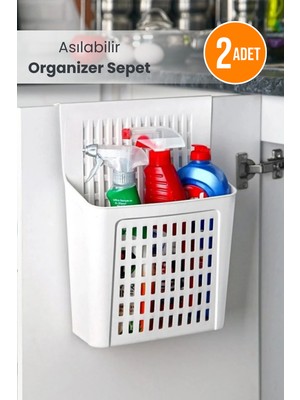 Orvila 2 Adet - Dolap Kapağına Asılabilir Organizer Sepet