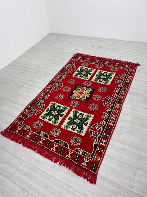 Bakırözü Home Pamuk Polyester Karışımlı Otantik Şark Köşesi Kilimi - Bergama Modeli Yıkanabilir Kilim