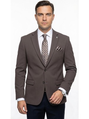 Plus Scorpion Erkek Slim Fit Ceket – Likralı Fitilli Kumaş, Çift Düğmeli Tek Yırtmaçlı Modern Tasarım
