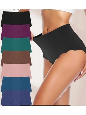 Bitangosu 10 Adet Yüksek Bel, Dikişsiz, Slip Külot, Yumuşak Doku, Iz Bırakmaz, Trend Renkler