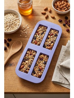 Evle Silikon Müsli Bar, Granola ve Protein Bar Kalıbı - Yapışmaz Dikdörtgen Çikolata ve Kek Kalıbı