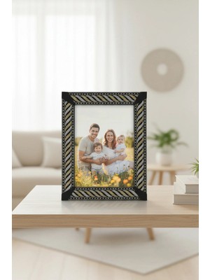 Fantastic 10X15 cm Dokuma Bordürlü Fotoğraf Çerçevesi - 5 Farklı Desen Seçeneği - 14X19 Lüks Dekoratif Çerçeve