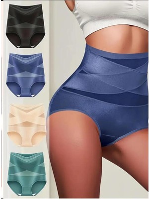 Bitangosu 4'lü Yüksek Bel Korseli Slip Külot, Toparlayıcı, Esnek, Şık, Zamansız Bir Model , Bir Benzeri Yok