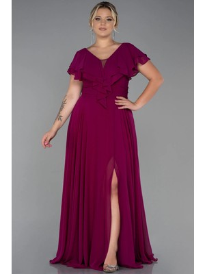 Abiyefon Yırtmaçlı Uzun Abiye Abu032