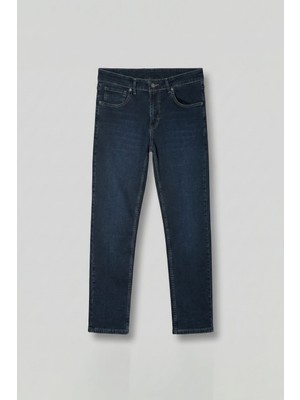 Abluka Online Erkek Regular Fit Kontrast Dikiş Detaylı Jean Pantolon Lacivert