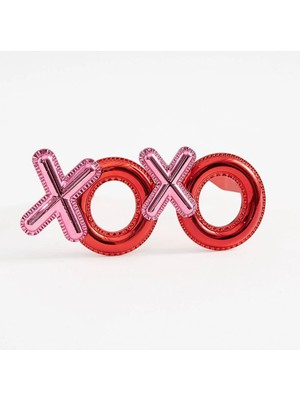 Belle Fusion Mey Ithalat® Kırmızı Renk Xoxo Yazılı Parti Gözlüğü 17X7 cm