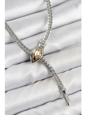 Belle Fusion Mey Ithalat® Pirinç Asansörlü Yılan Model Gümüş Renk Kadın Kolye