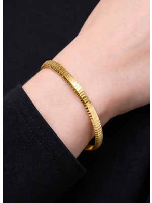 Kızılay Kuyumcusu 22 Ayar Altın Çizgili Aynalı Model Bilezik 15.76GR