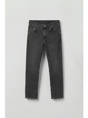 Abluka Online Erkek Regular Fit Basic Pamuklu Jean Pantolon Antrasit