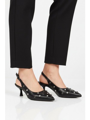 Ayakmod Siyah Ince Topuklu Kadın Abiye Ayakkabı 519150 Z