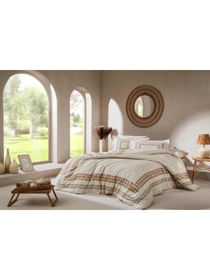 Özdilek Kapitoneli Nevresim Takımı  Ranforce Çift Kişilik  Krem Aurea