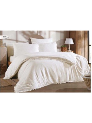 Özdilek Nevresim Takımı Fitted Çarşaflı Müslin Çift Kişilik  Beyaz Sofıa