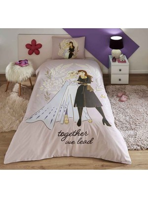 Özdilek Disney Nevresim Takımı  Ranforce Tek Kişilik Pembe Frozen Magıcal