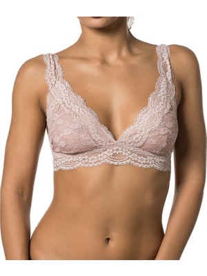 Miorre Dantelli Pudra Renkli Bralet 80 cm Konforlu Tasarım ve Yüksek Destek Sunar