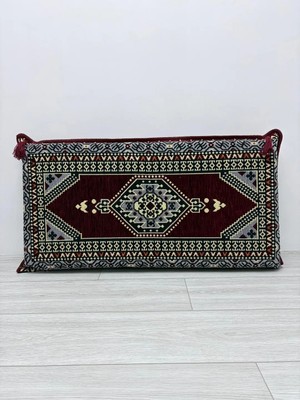 Bakırözü Home Bordo Yahyalı Modeli Şark Köşesi Takımı Sırt Dayama Yastığı Pamuk Polyester 42 x 92 x 10 cm Çift Taraflı Dikdörtgen