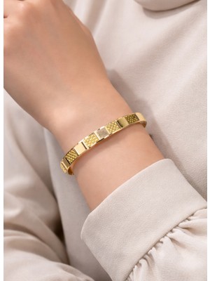 Kızılay Kuyumcusu 22 Ayar Altın Desenli Bilezik Kelepçe 13.78 gr