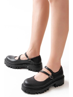 Aymood 868-756 Siyah Günlük Yüksek Tabanlı Loafer Ayakkabı