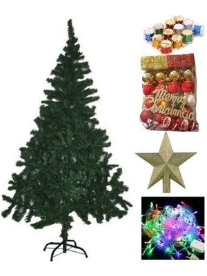 Pandoli 150 cm Metal Ayaklı Yılbaşı Çam Ağacı ve 64 Parça Süsleme Seti ile Şık Dekorasyon