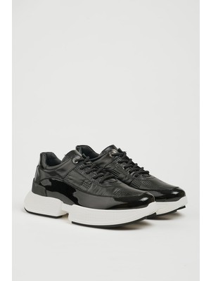 Faruk Balkanas Rex Model Hakiki Kombinasyonlu Deri Ithal Taban Sneaker Ayakkabı