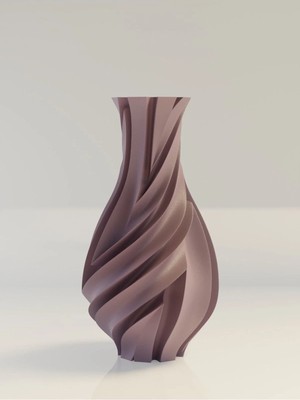 3D Baskı Modern Spiral Dekoratif Vazo – Şık Salon Masaüstü Biblo Vazo (74X75X140 Mm)