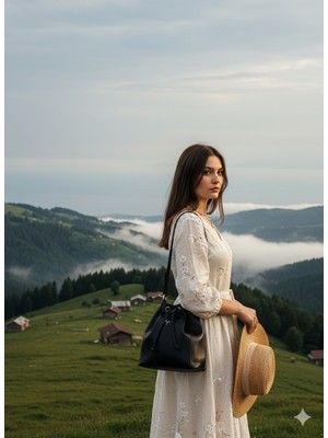 Byz - 4001 Kadın Omuz Çantası Lacivert 24CMX26CMX13CM