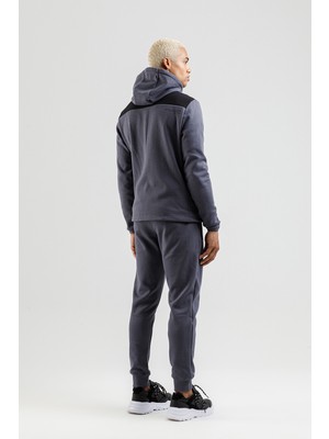 Airlife Engineered Zr Fleece I Erkek Tam Boy Fermuarlı ve Kapüşonlu Eşofman Takımı Titanyum
