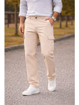 Comstar Erkek Premium Comfort Bej Kargo Baggy Pantolon