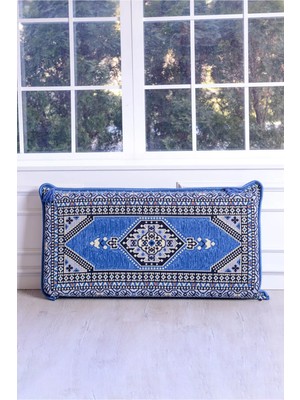 Bakırözü Home Şark Köşesi Takımı Sırt Dayama Yastığı Yahyalı Mavi Modeli (Sünger Dahil) 42 x 92 x 10 cm