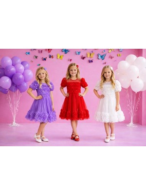 Dıgıl Kids Gül Detaylı Kız Çocuk Elbise