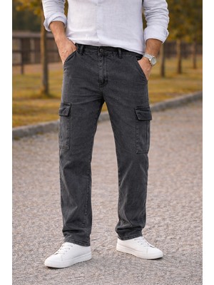 Comstar Erkek Premium Comfort Antrasit Kargo Baggy Pantolon