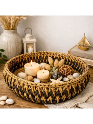 Uretti - Fethiye 9927 9531 Kağıt Ip Örgü Dekoratif Sepet 20 cm – Küçük Düzenleyici Sepet
