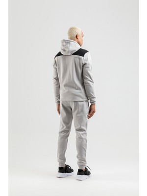 Airlife Engineered Zr Fleece I Erkek Tam Boy Fermuarlı ve Kapüşonlu Eşofman Takımı Gri