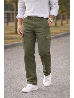 Comstar Erkek Premium Comfort Haki Kargo Baggy Pantolon