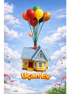 Lodperry Uçan Ev Temalı Ledli Gece Lambası