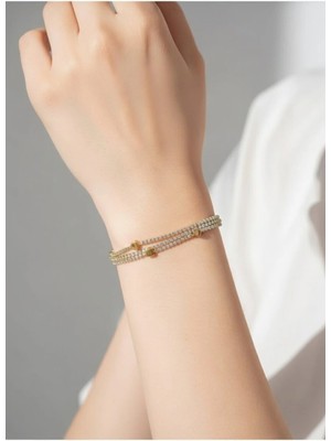 ArmoniaVital Küp Detaylı Işıltılı Su Yolu Bileklik